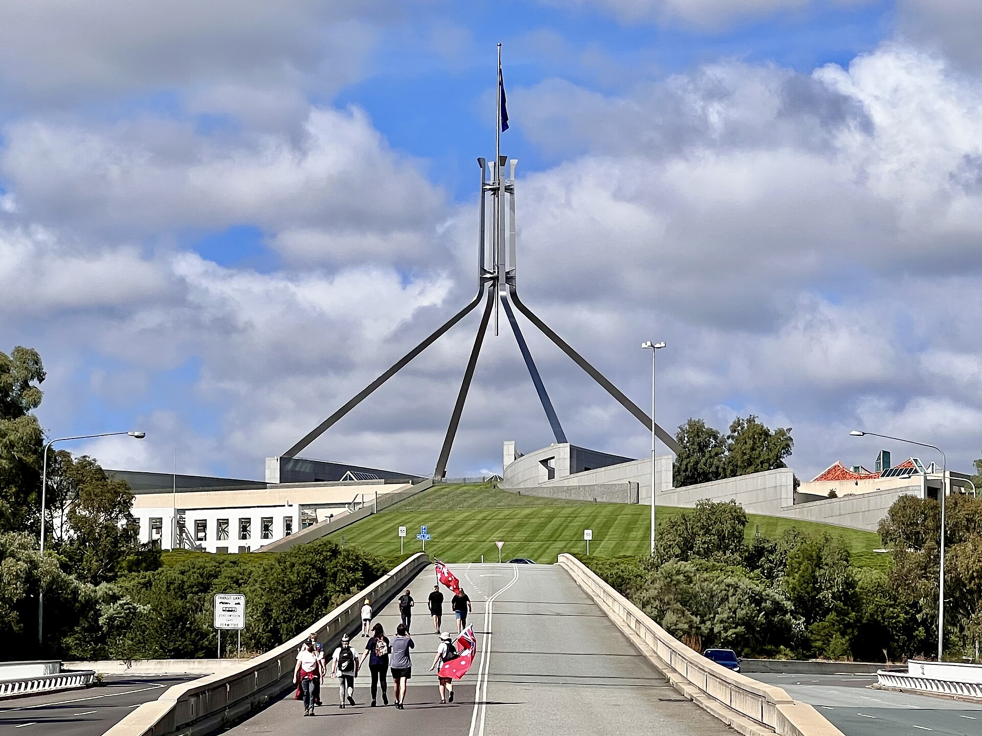 Canberra Parliament | Indian Press Parliament House and a bridge are visible in Canberra, Australia, highlighting the growing India-Australia trade.