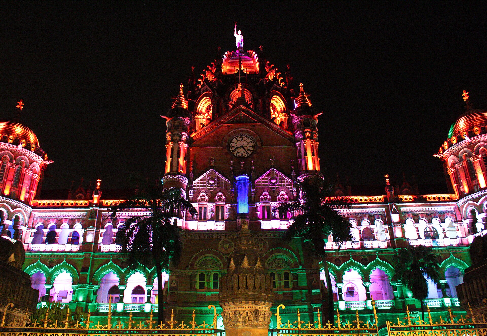 Chhatrapati Shivaji Maharaj Terminus | Indian Press Chhatrapati Shivaji Maharaj Terminus station is beautifully lit at night in Mumbai, showcasing Indian Railways as a national.