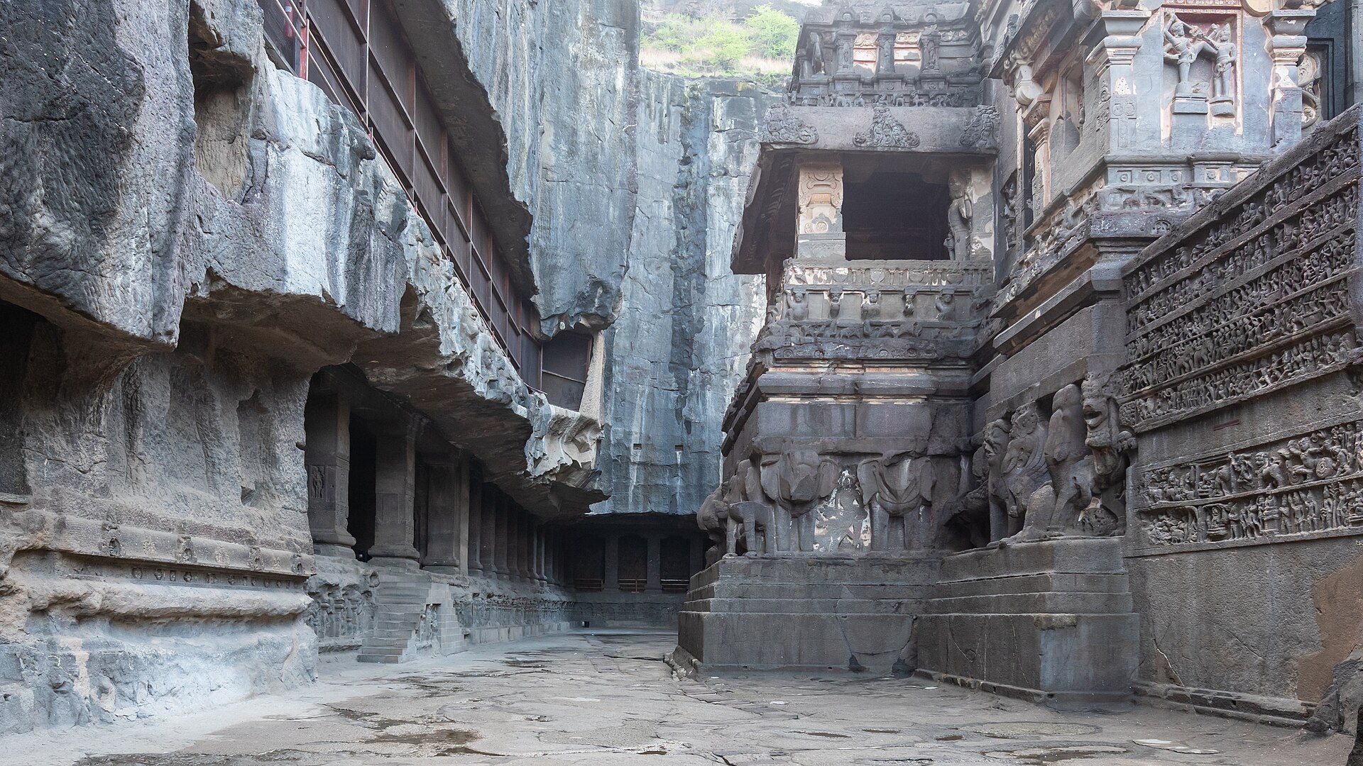 Ellora Caves | Indian Press Kailasa Temple at Ellora Caves displays ancient Indian rock-cut architecture and sculpture.