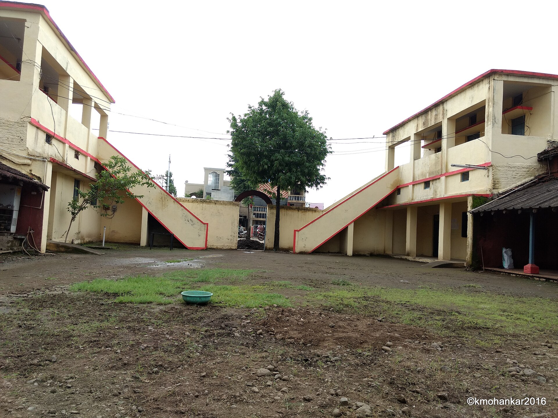 Kendriya Vidyalaya | Indian Press A school courtyard with buildings and ramps is shown, representing education in India.