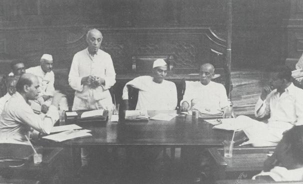 Jawaharlal Nehru | Indian Press Jawaharlal Nehru speaks at a meeting of India's Constituent Assembly after independence, discussing language policy.