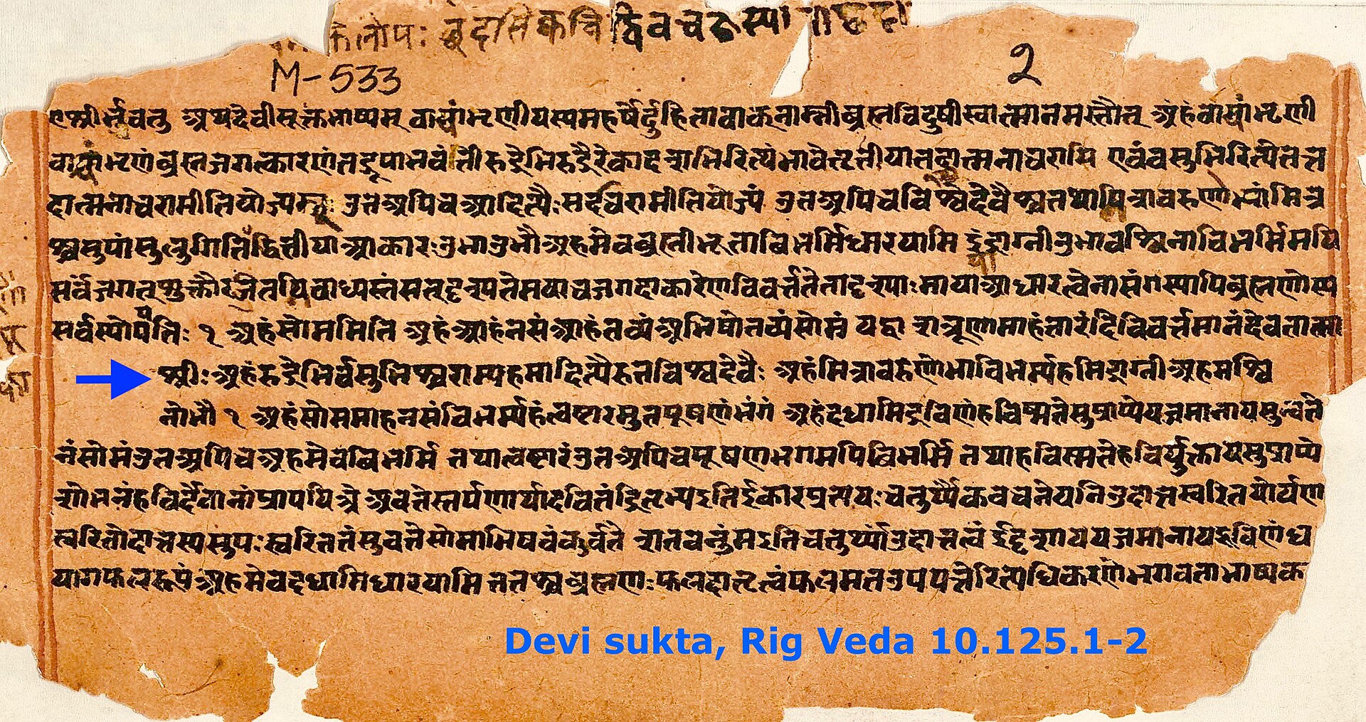 Sanskrit Manuscript | Indian Press A fragment of an ancient inscription in Devanagari script from the Rigveda, illustrating India's literary history.