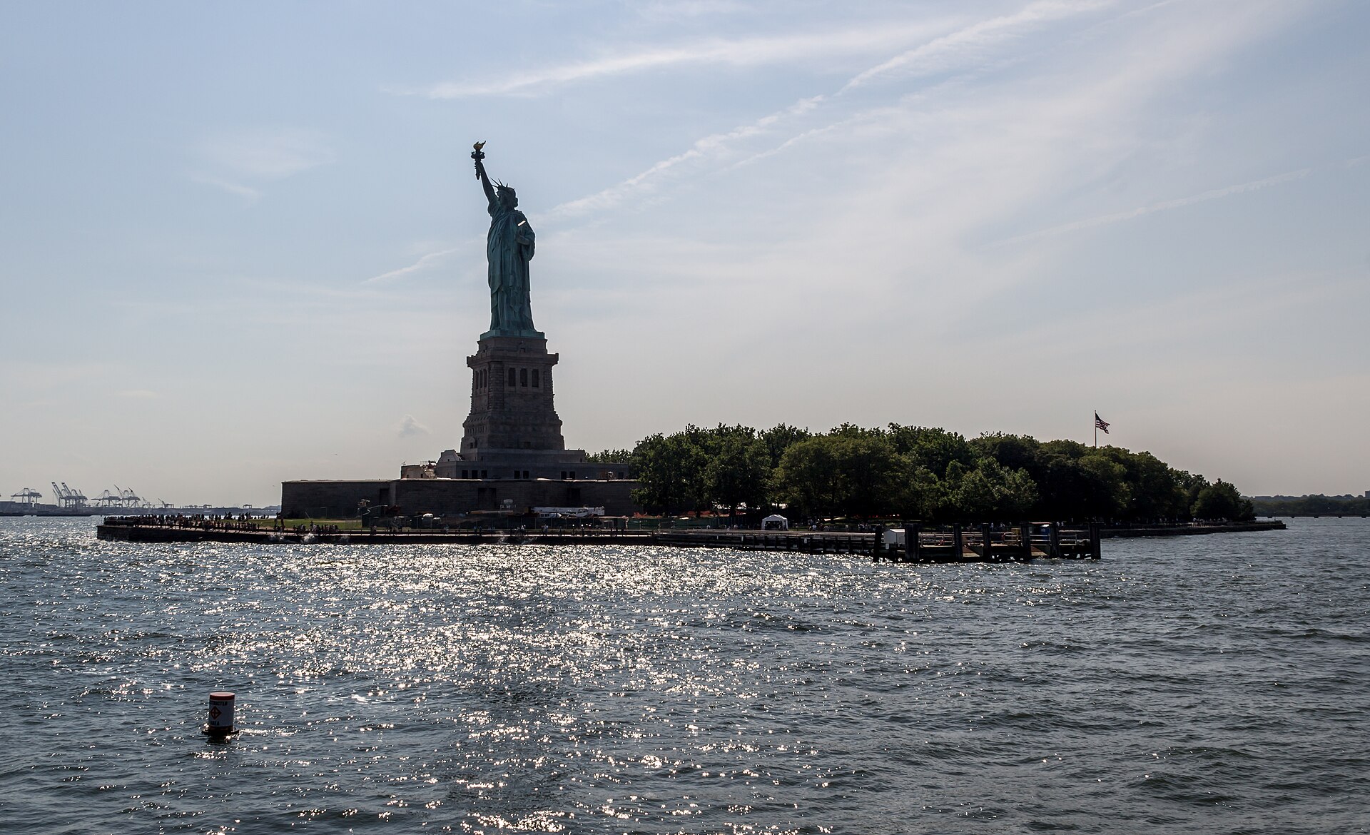 The Statue of Liberty stands on Liberty Island, representing the American Dream for many in the Indian diaspora.