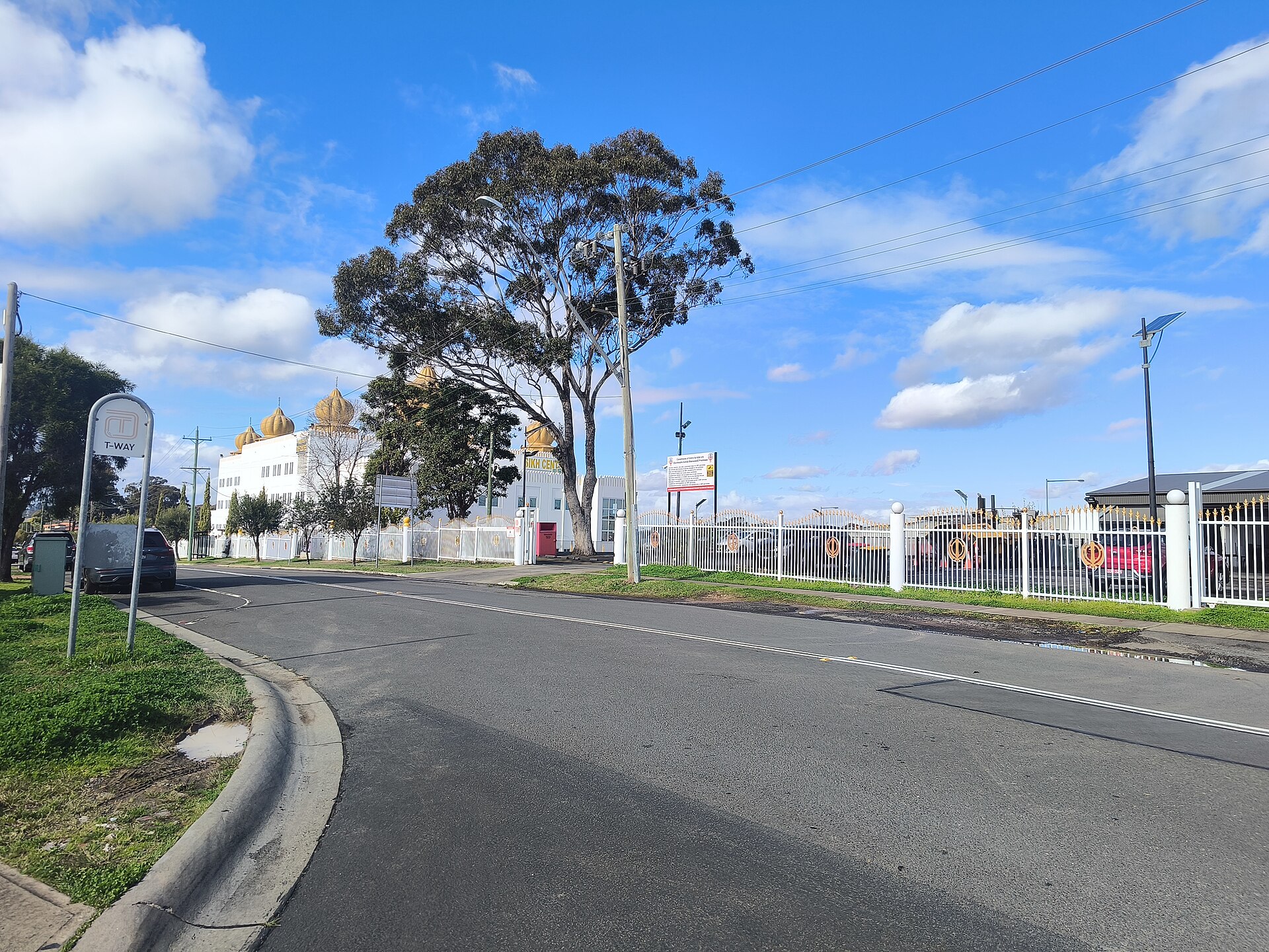 A street leads to the Gurdwara Sahib in Glenwood, Sydney, showcasing how diaspora associations build community.
